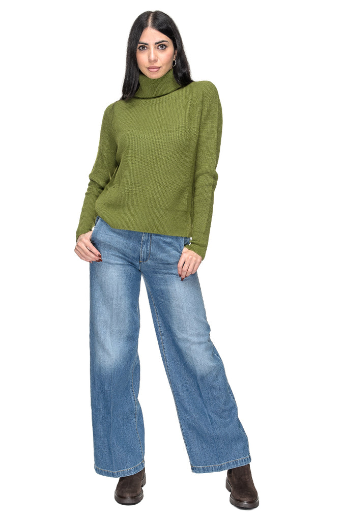 MAGLIONE AVOCADO COLLO ALTO ERIKA