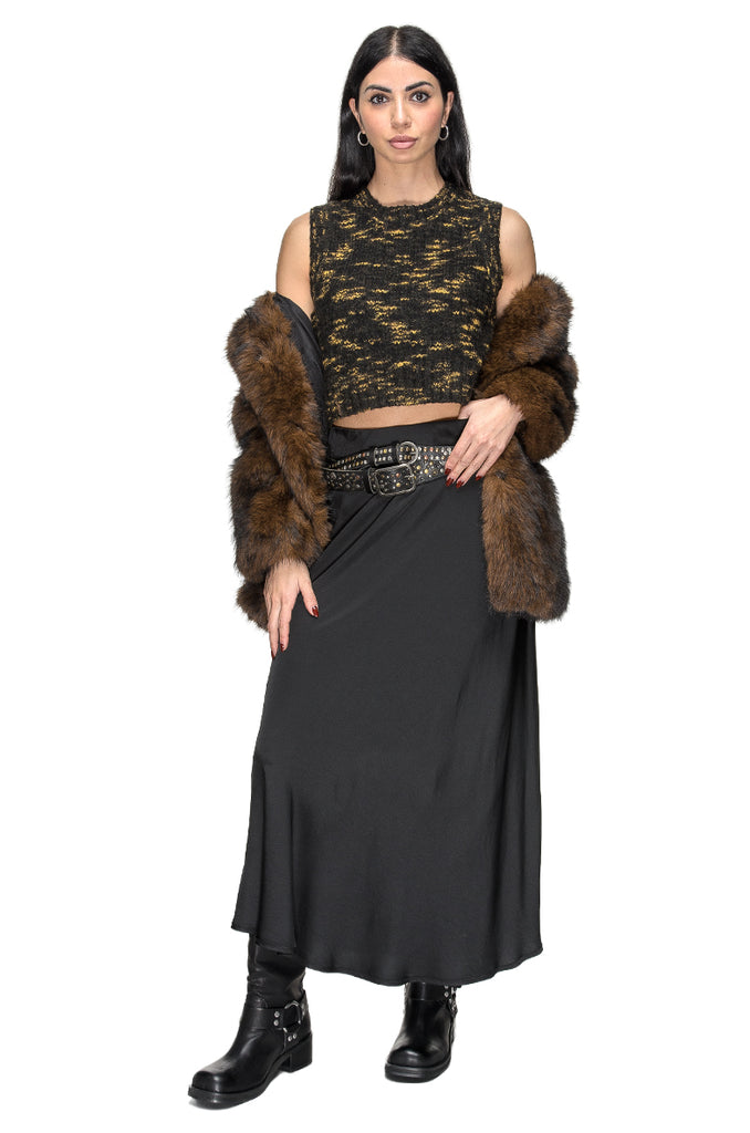 GILET CROP MINA VEST SPACE BLACK DR DENIM