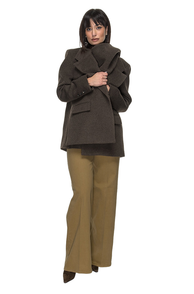BLAZER LEGNO MISTO LANA SU