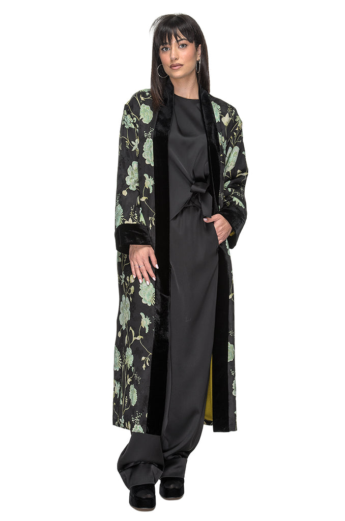 KIMONO FANTASIA FONDO MARRONE WU SIDE