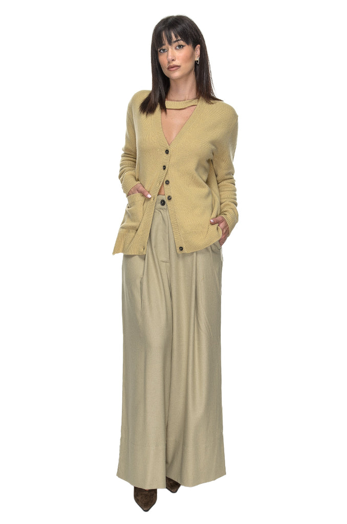 PANTALONE LARGE VIRGIN WOOL VISCOSE FLANNEL PHISIQUE DU ROLE