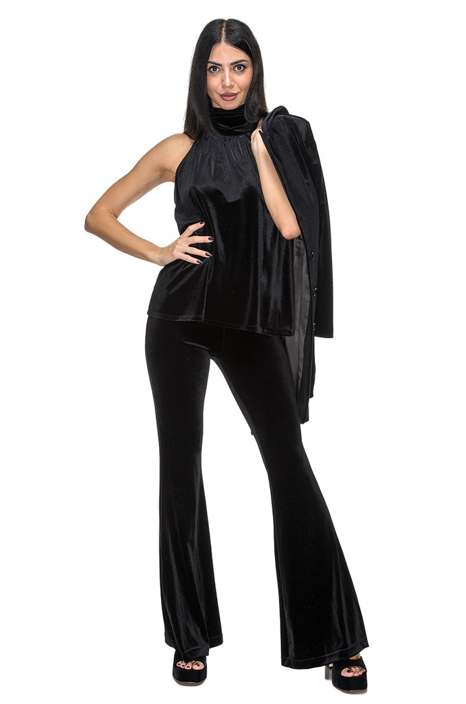 PANTALONE A ZAMPA VELLUTO NERO BOLDETTI