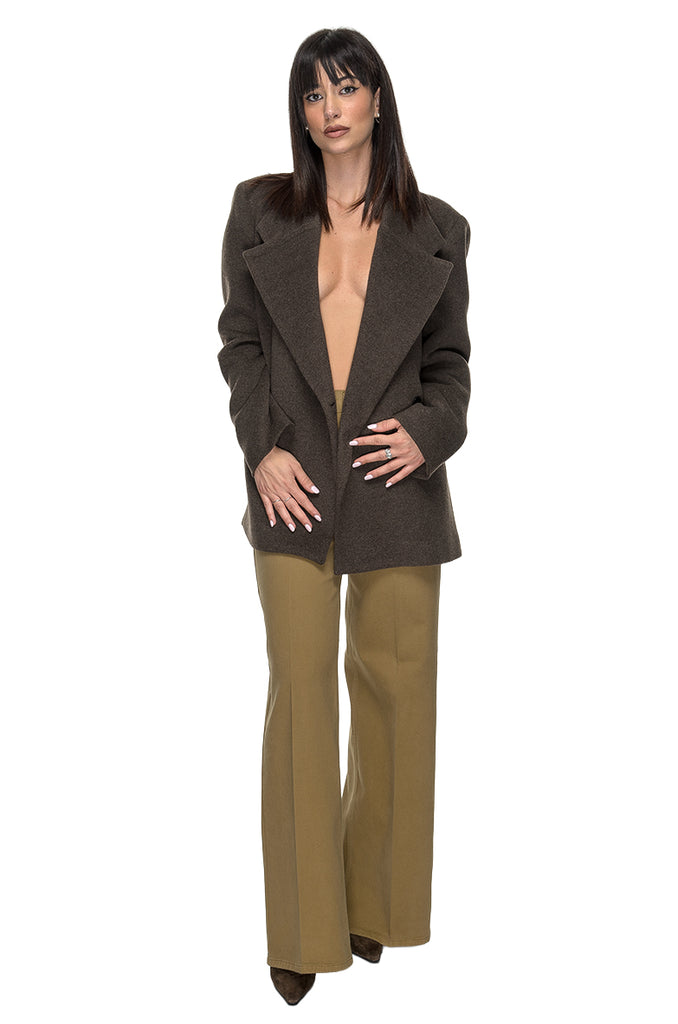 BLAZER LEGNO MISTO LANA SU