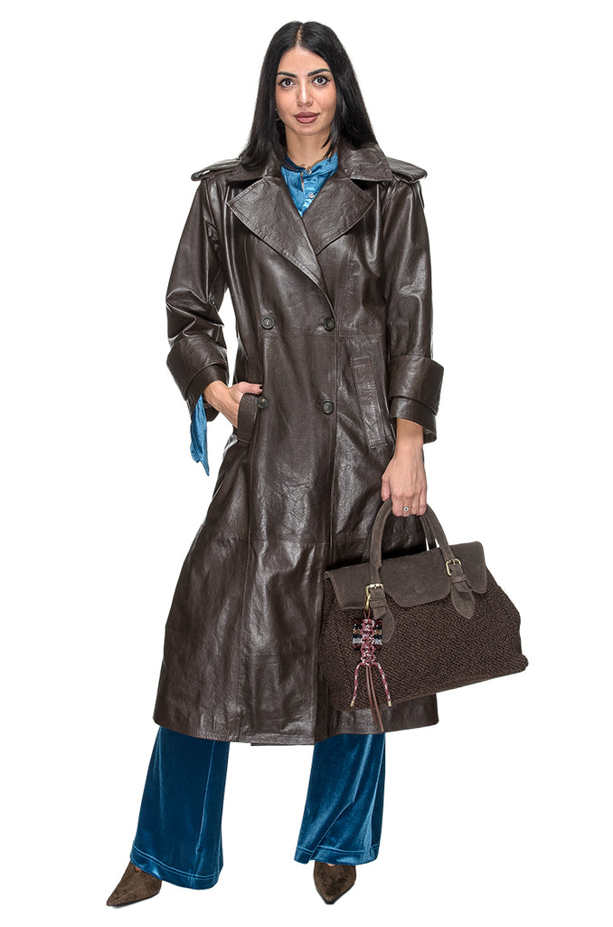 TRENCH MORO IN PELLE MARSEM