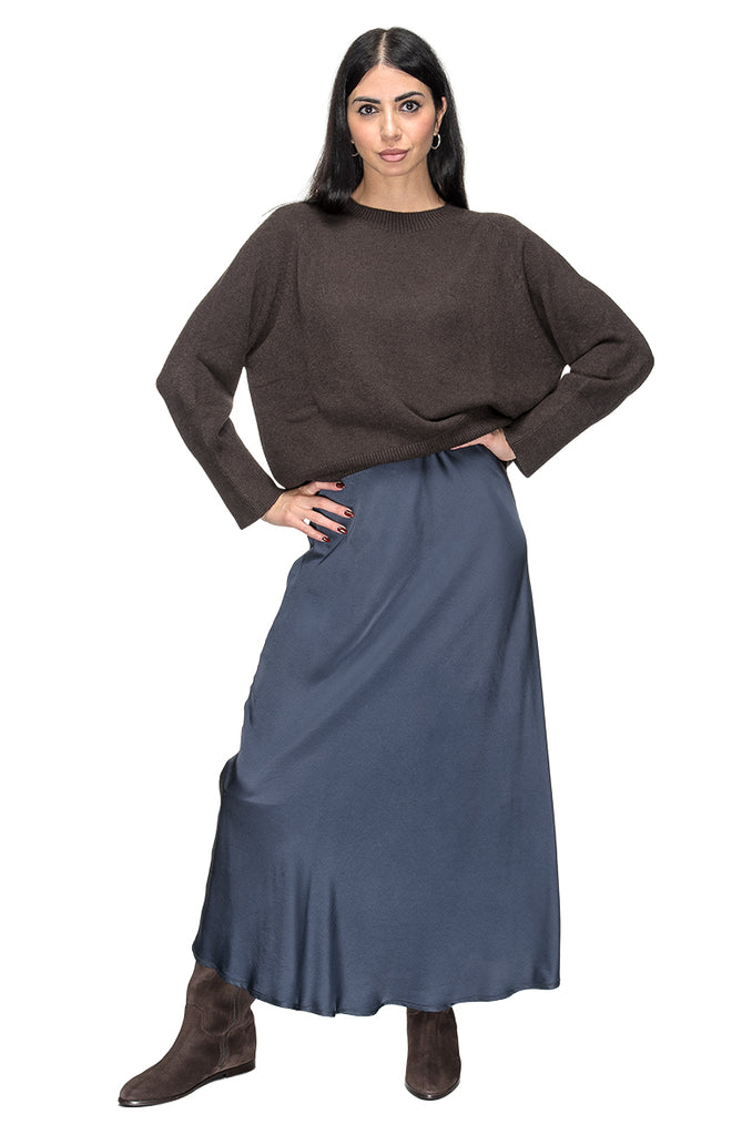 GONNA BLU RASO GODET POUR MOI