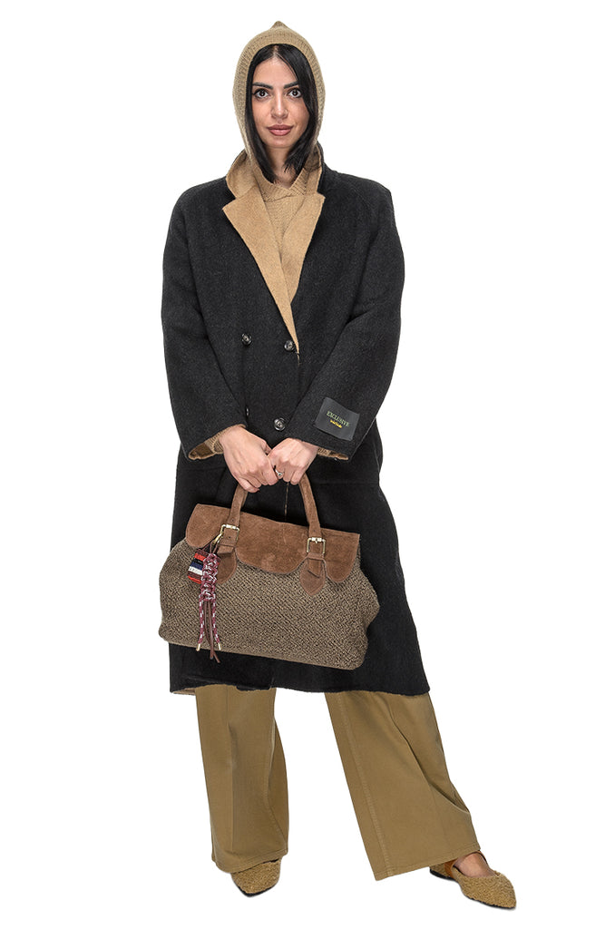 CAPPOTTO DOUBLE NERO/CAMMELLO