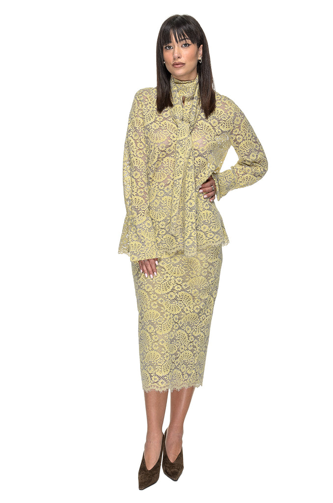 CAMICIA IN PIZZO CON SCIARPETTA PHISIQUE DU ROLE