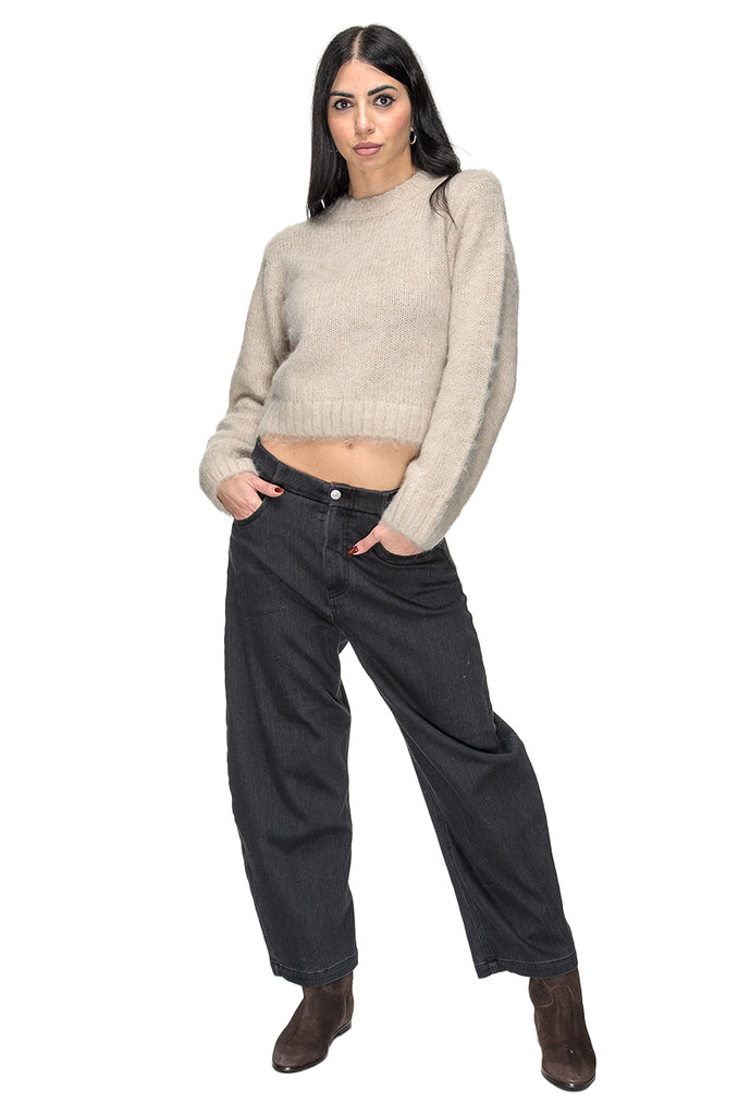 MOIRA SWEATER BRUSHED SILVER LINING DR DENIM