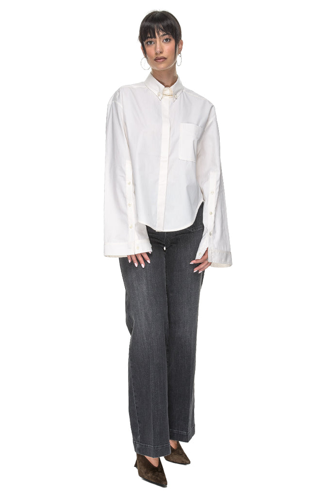 CAMICIA BURRO COTONE CON PIERCING PHISIQUE DU ROLE
