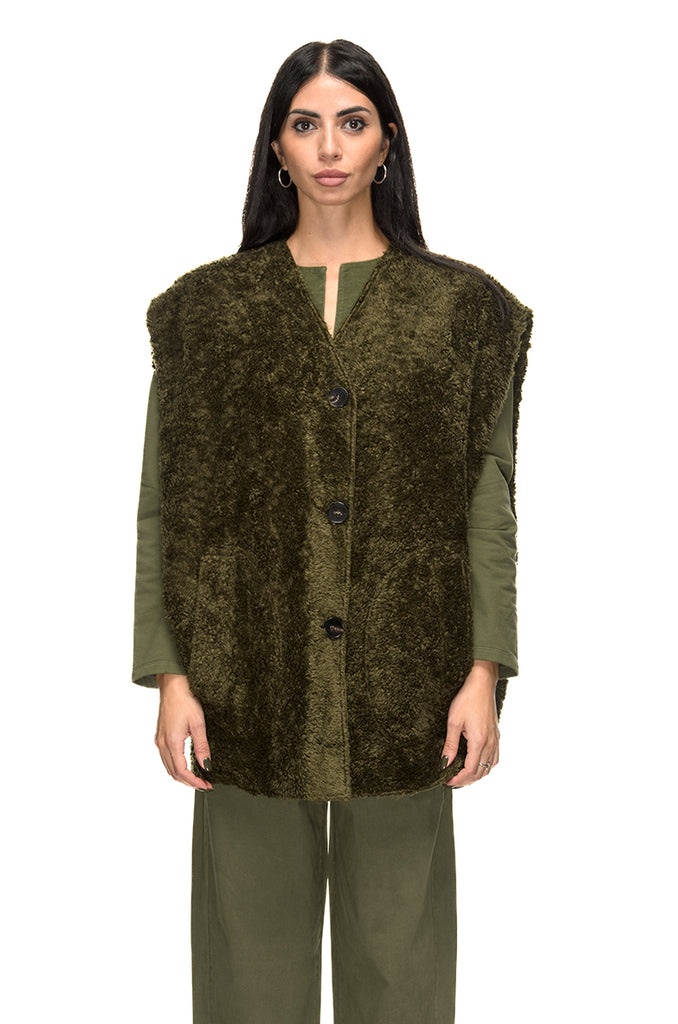 GILET ECO FUR DOUBLE VERDE PHISIQUE DU ROLE