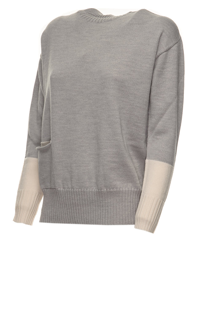 MAGLIA COLLO ALTO GRIGIO/PANNA SET