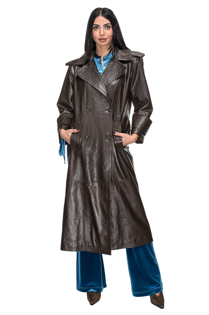 TRENCH MORO IN PELLE MARSEM