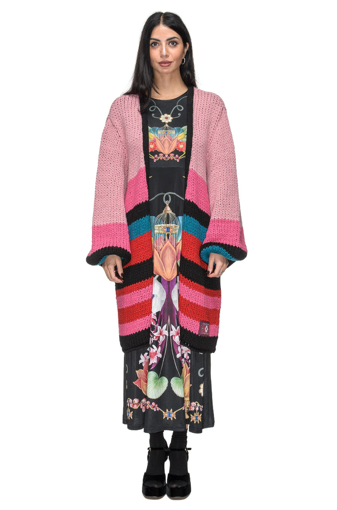 MAXI CARDIGAN CANDY FLOS PEACE & CHAOS