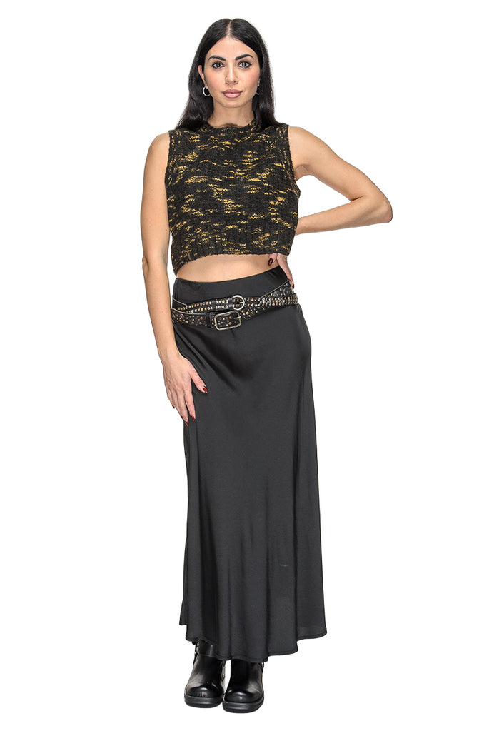 GILET CROP MINA VEST SPACE BLACK DR DENIM