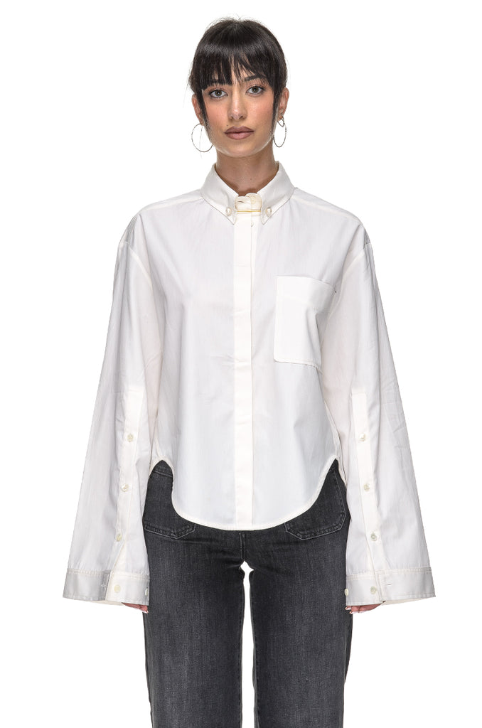 CAMICIA BURRO COTONE CON PIERCING PHISIQUE DU ROLE