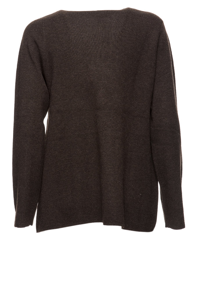 CARDIGAN MARRONE UN BOTTONE FLOW