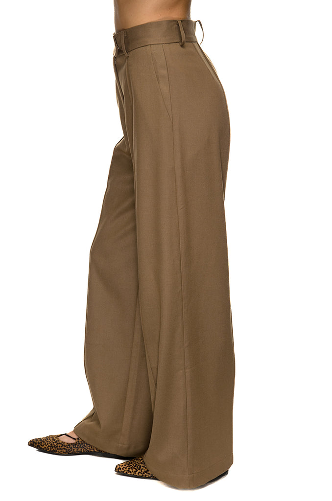 PANTALONE PINCE LARGO TAUPE WEILI ZHENG