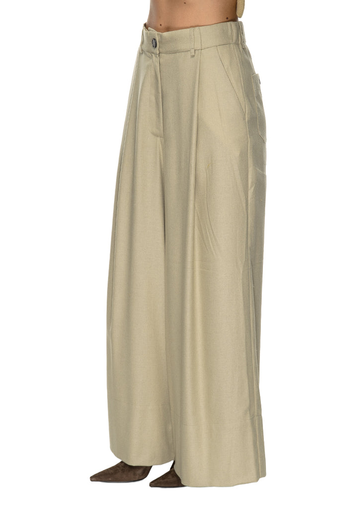 PANTALONE LARGE VIRGIN WOOL VISCOSE FLANNEL PHISIQUE DU ROLE