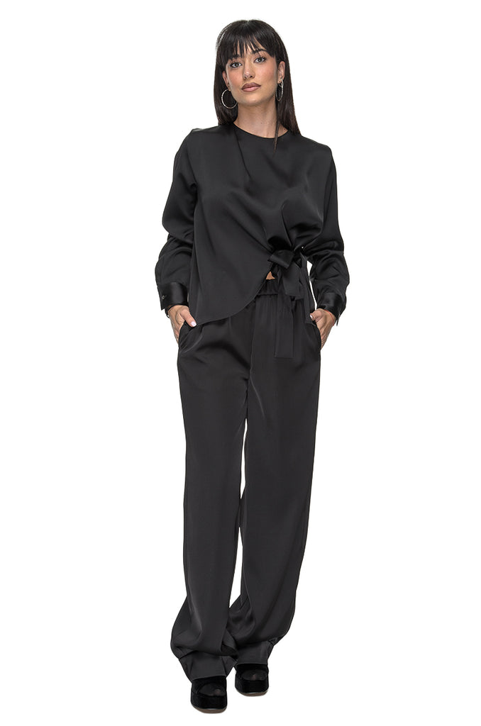 CASACCA NERA RASO CON FIOCCO 3+1 FIT