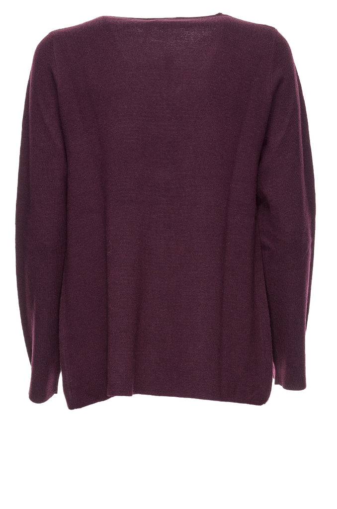 CARDIGAN BORDEAUX UN BOTTONE FLOW