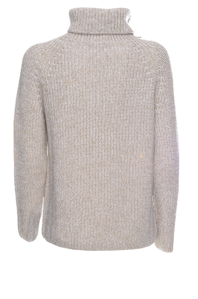 MAGLIA COLLO ALTO BEIGE FLOW