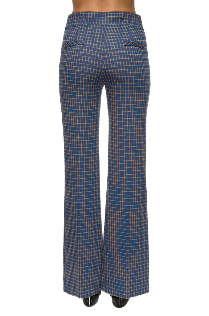 PANTALONE QUADRETTI FONDO BLU JUSTMINE