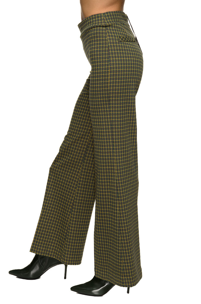 PANTALONE QUADRETTI VERDE/GIALLO JUSTMINE