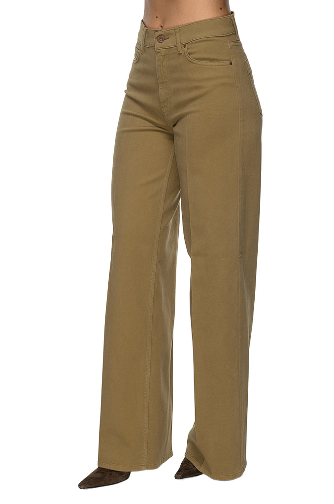 PANTALONE PALAZZO GABARDINA KAKI CIGALA'S