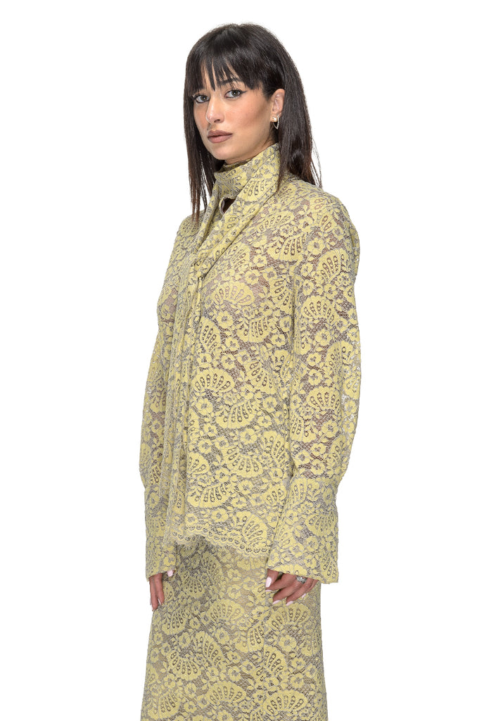 CAMICIA IN PIZZO CON SCIARPETTA PHISIQUE DU ROLE