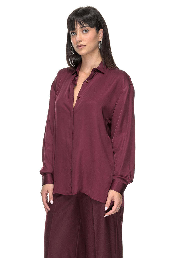 CAMICIA OVER BORDEAUX MARSEM