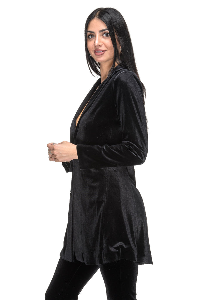 BLAZER LUNGO VELLUTO NERO BOLDETTI