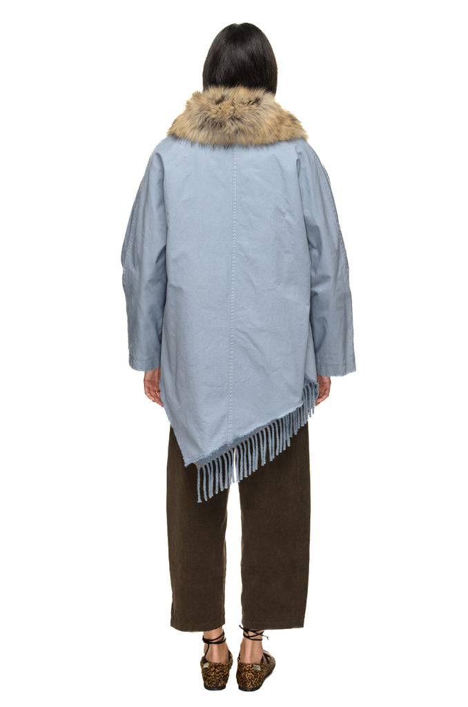 PARKA IN COTONE CELESTE POLVERE BAZAR DELUXE