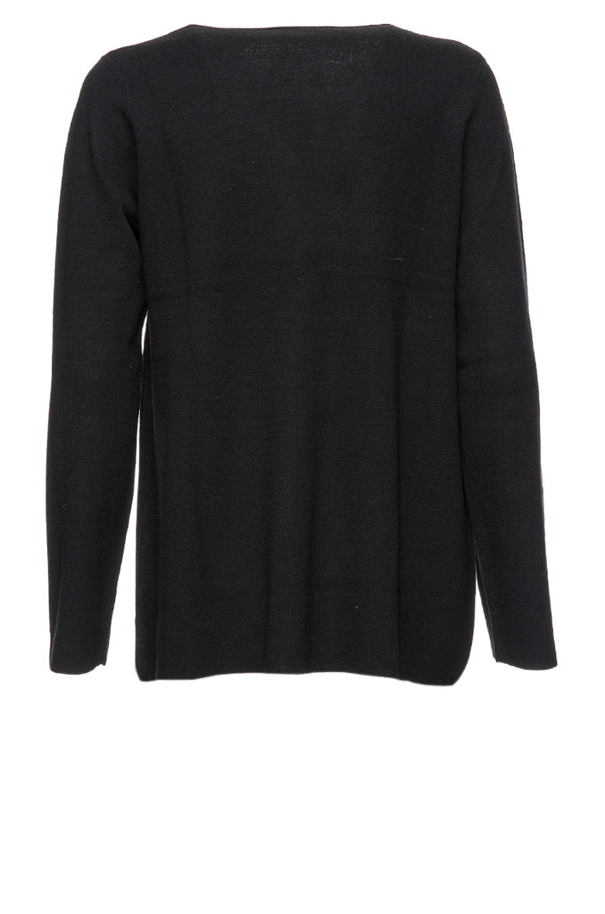 CARDIGAN NERO UN BOTTONE FLOW