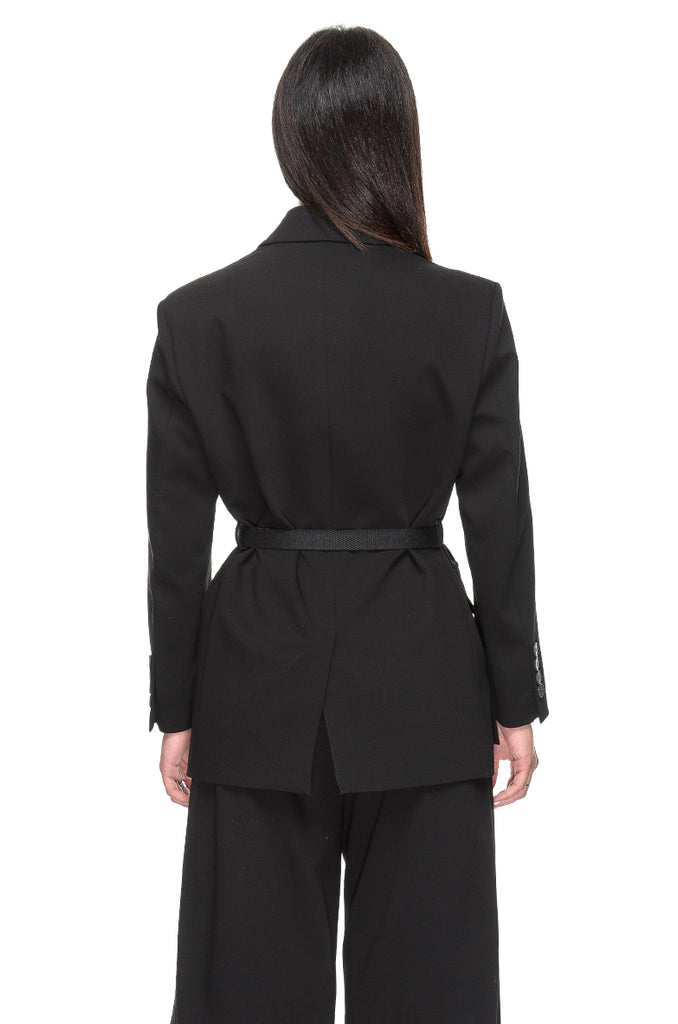 GIACCA NERA CON CINTURA 3+1 FIT