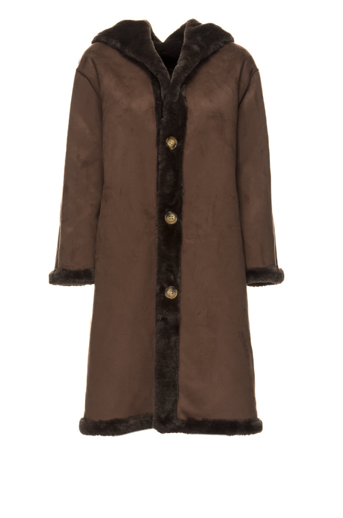 CAPPOTTO ECOFUR BROWN MEHRAN