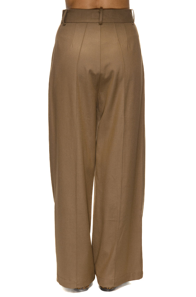 PANTALONE PINCE LARGO TAUPE WEILI ZHENG