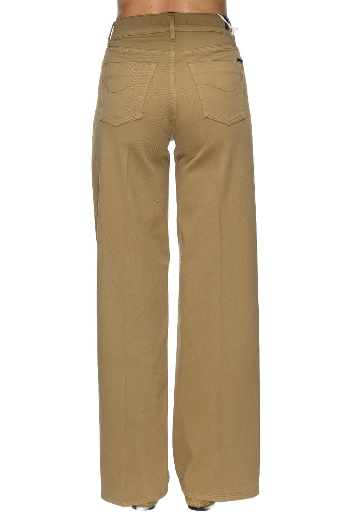 PANTALONE DYED PALAZZO GABARDINA KAKI CIGALA'S