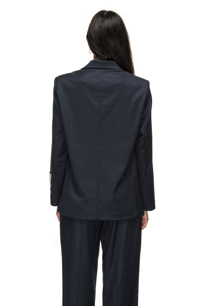 TAILLEUR BLU GESSATO WU SIDE