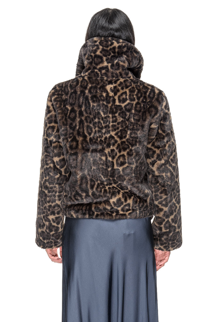 GIACCA ECOFUR GREY LEOPARD MEHRAN