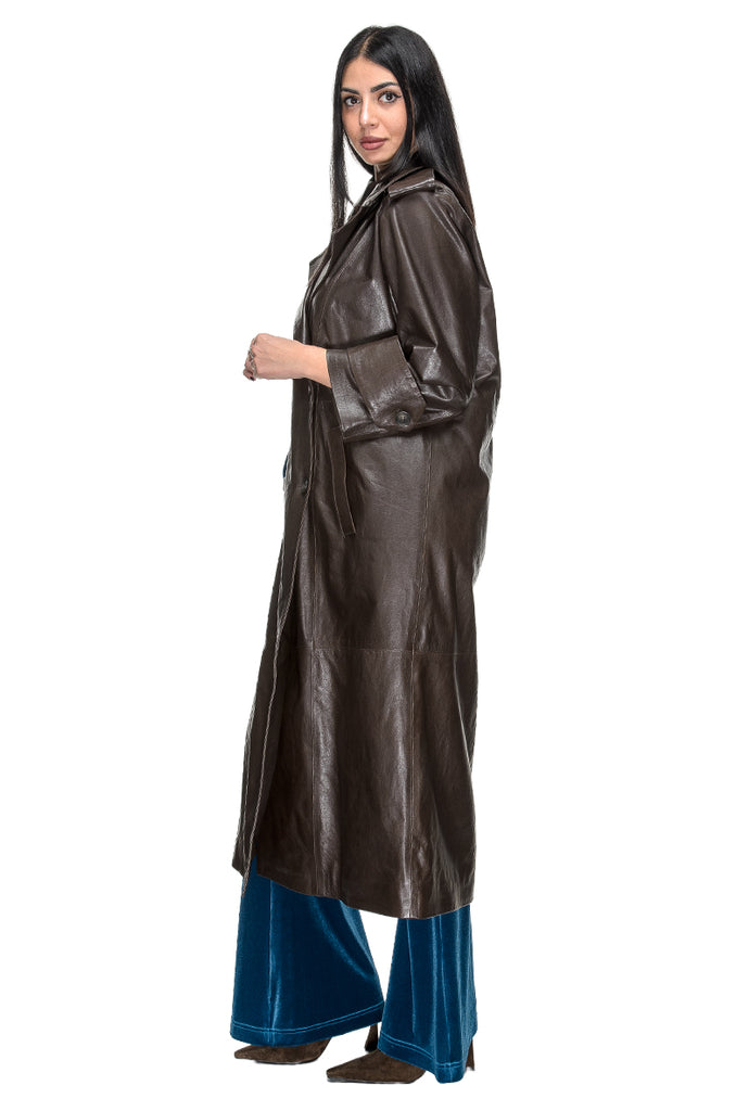 TRENCH MORO IN PELLE MARSEM