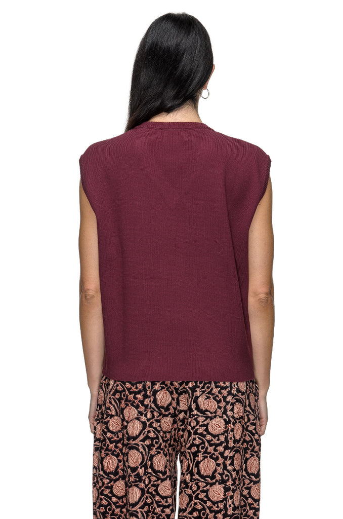GILET VISCOSA BORDEAUX MARSEM