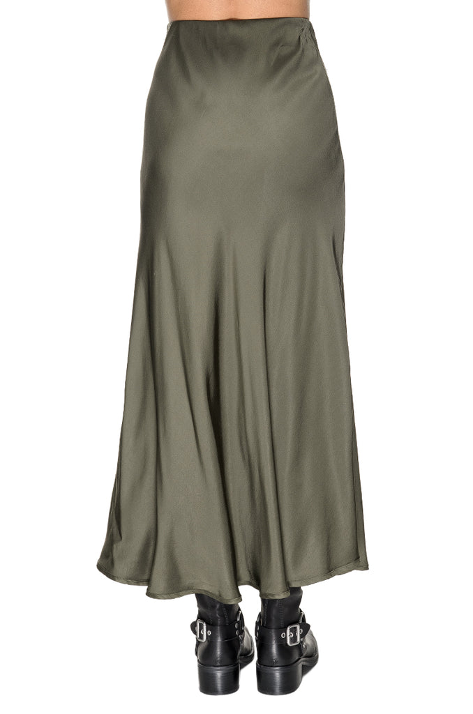 GONNA VERDE RASO GODET POUR MOI