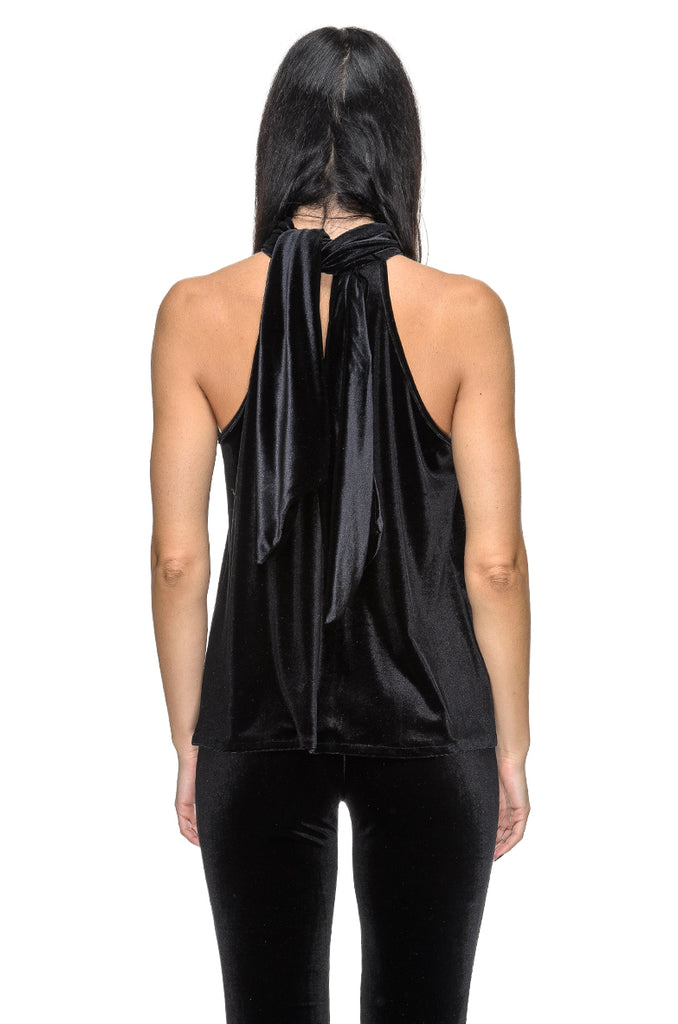 TOP NERO VELLUTO CON SCIARPA BOLDETTI