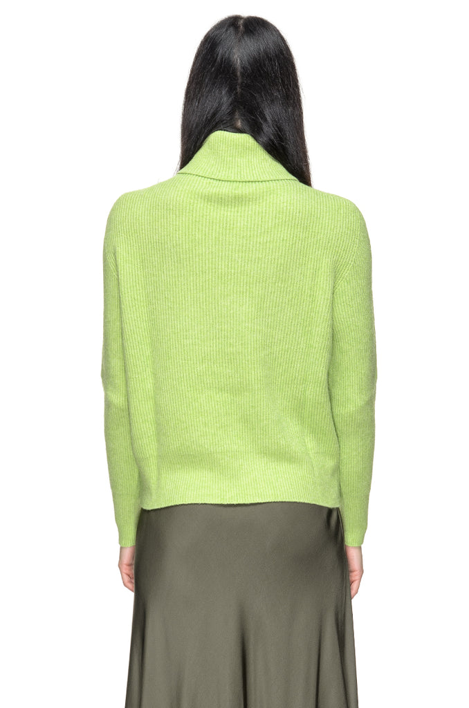 MAGLIONE A COLLO ALTO VERDE ACIDO ERIKA