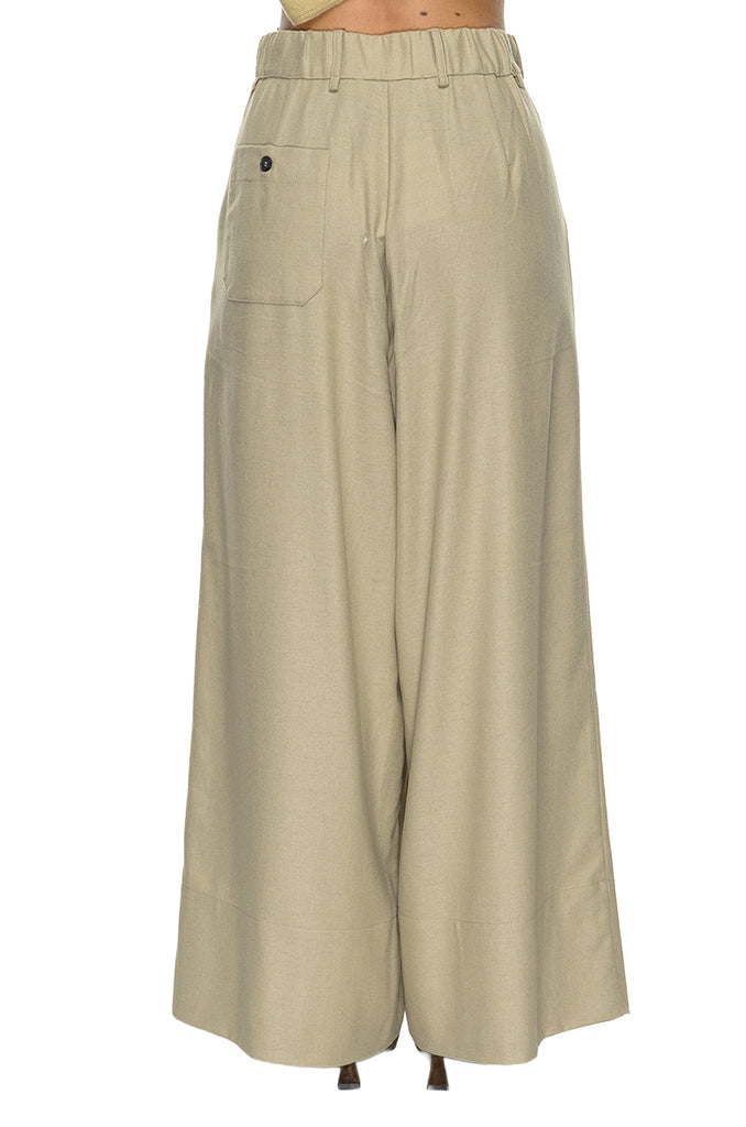 PANTALONE LARGE VIRGIN WOOL VISCOSE FLANNEL PHISIQUE DU ROLE