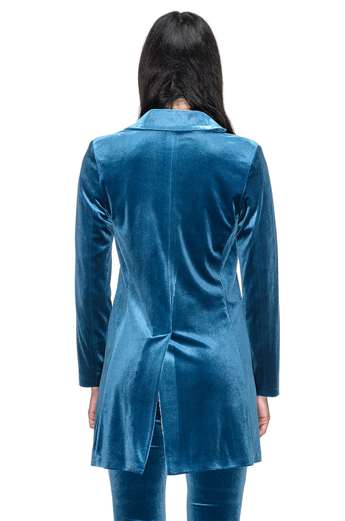 BLAZER VELLUTO LUNGO AZZURRO BOLDETTI