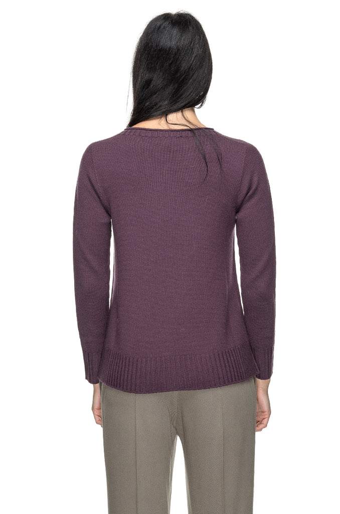 MAGLIA LANA PRUGNA SET