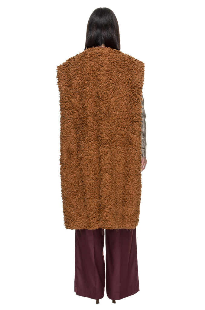 ECOFUR GILET LONG VEST HAZELNUT PHISIQUE DU ROLE