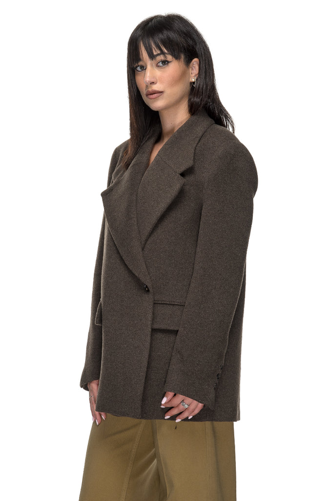 BLAZER LEGNO MISTO LANA SU