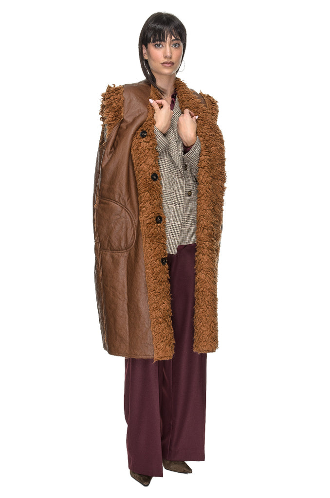 ECOFUR GILET LONG VEST HAZELNUT PHISIQUE DU ROLE